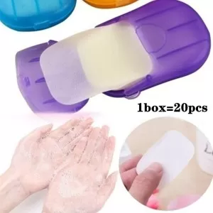 Travel Soap Paper Washing Hand Bath Clean Scented Slice Sheets 20pcs 1 Disposable Box | Portable Small Soap Box